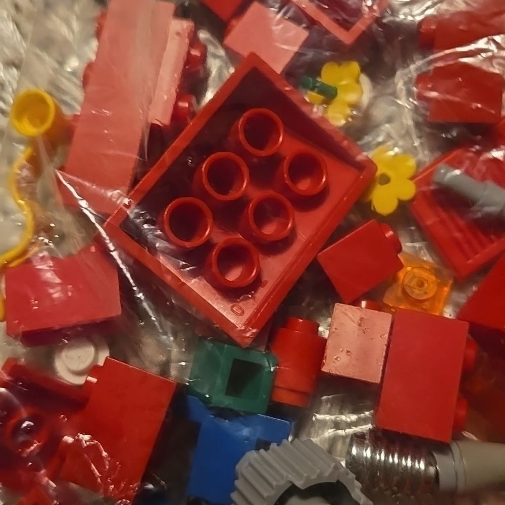 LEGO DUPLO tyco car LOT custom pieces vintage reds as seen colorful bag blocks - Picture 8 of 14
